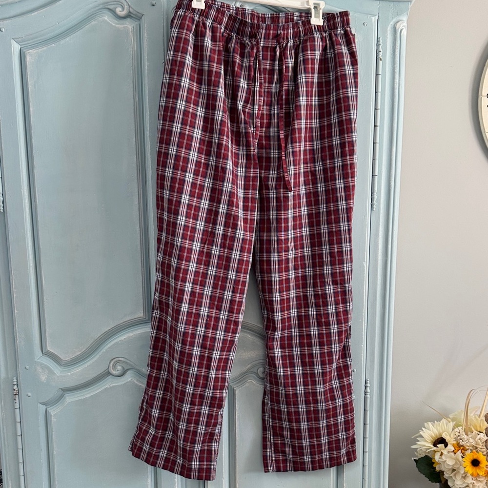 Brooks Brothers Red and White Plaid Joggers